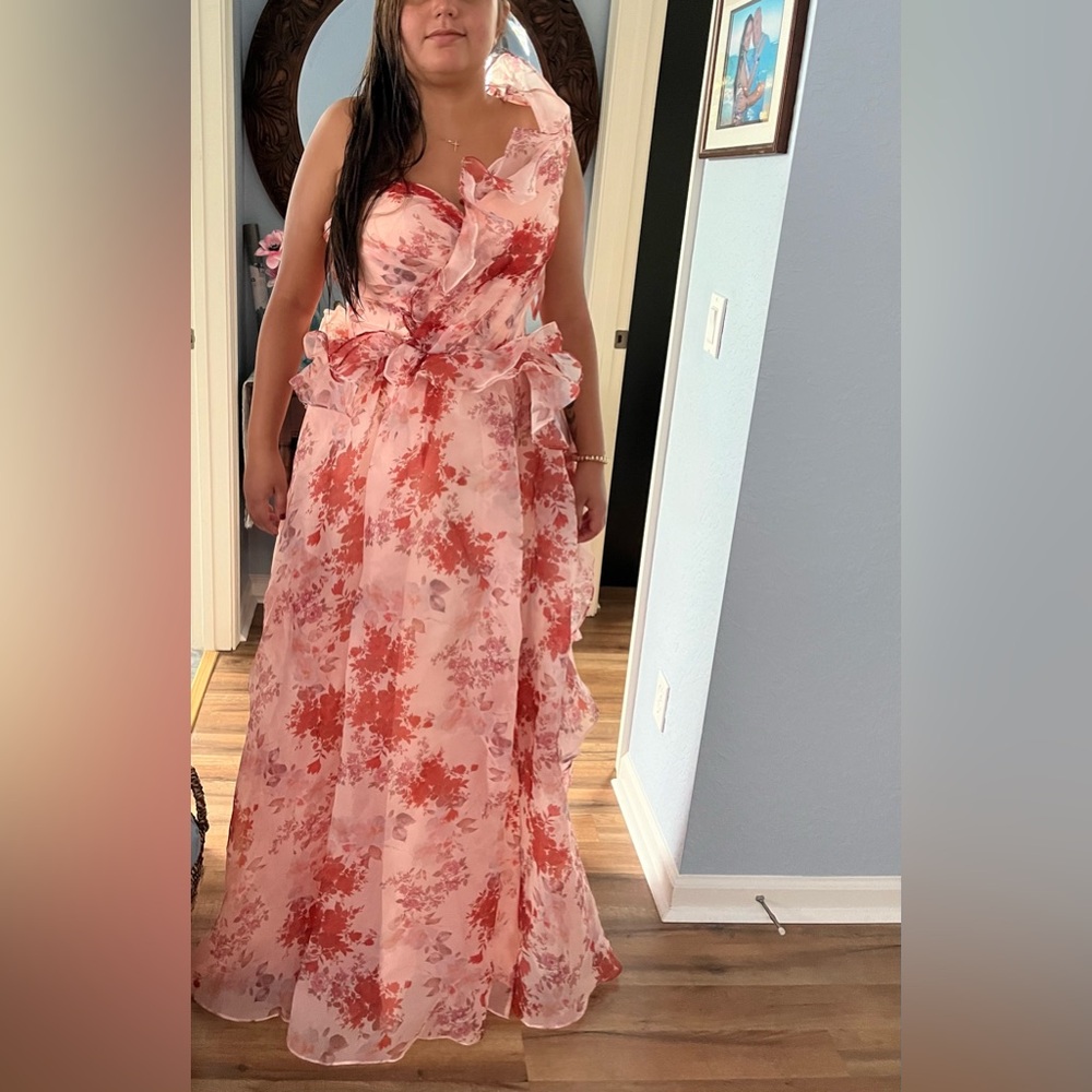 Elegant Floral Pink Dress
